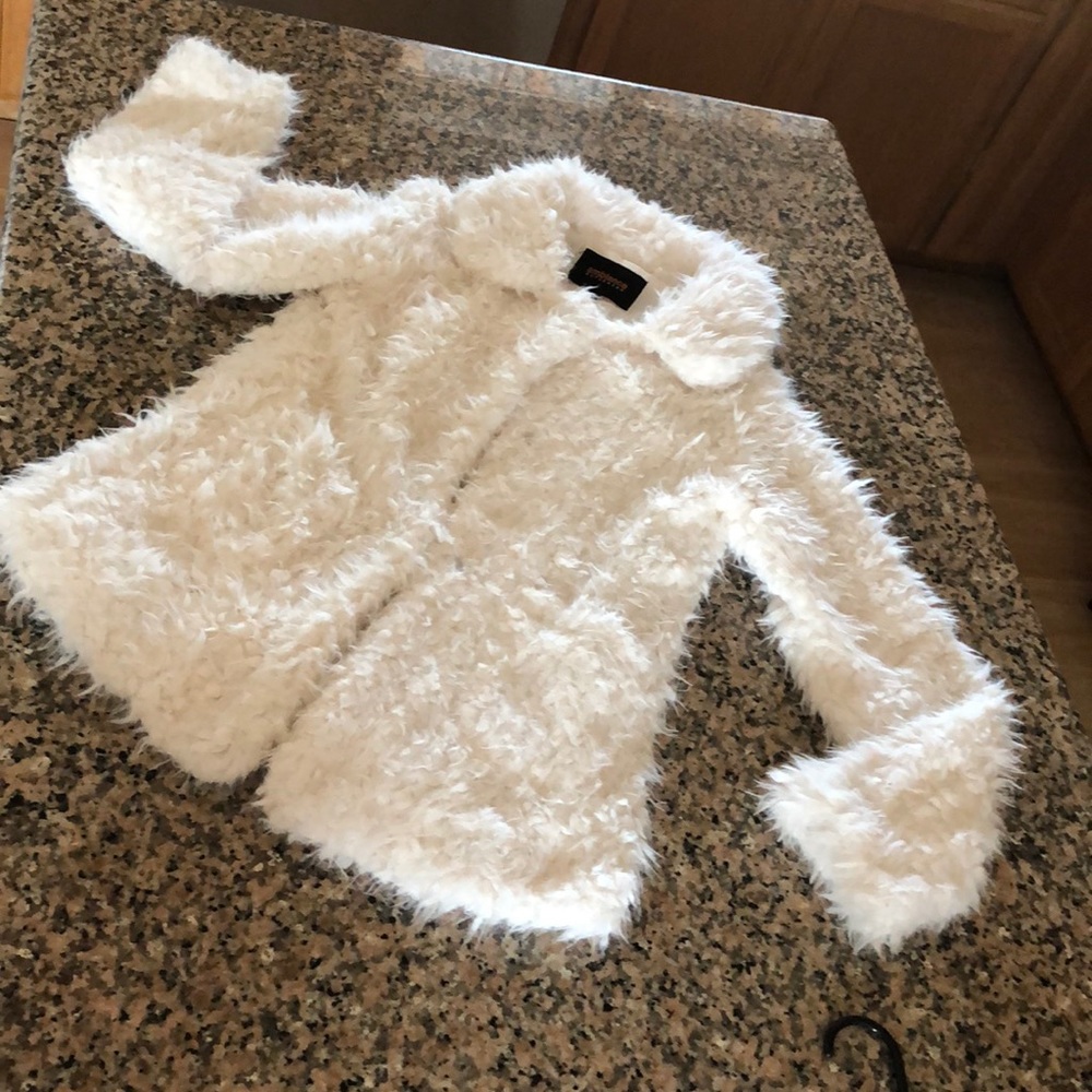 Ambiance Outerwear Fuzzy Button Up Coat.